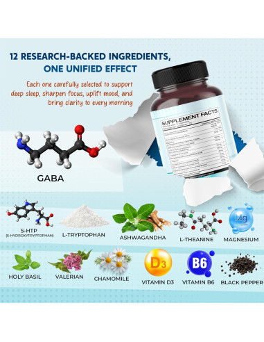 Suplemento GABA 5-HTP PeakPury 150 Cápsulas Vegano