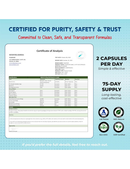 Suplemento GABA 5-HTP PeakPury 150 Cápsulas Vegano