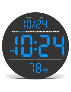 Reloj de Pared Digital LED XUANZIT 8" Auto-Brillo Temperatura