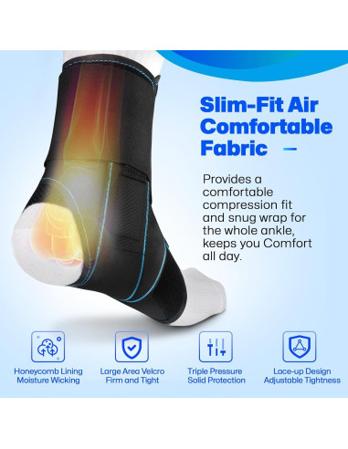 Faja de Tobillo Healrecux XS Soporte para Esguince y Fasciitis