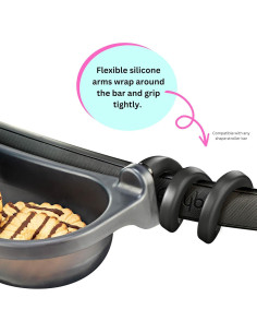 Bandeja para bocadillos Swanoo con soporte para tazas - Gris oscuro 2