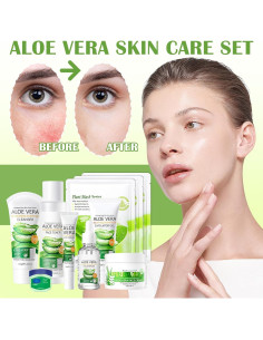 Set de Cuidado de la Piel LZYLLS 10 Piezas Aloe Vera Hidratante 2