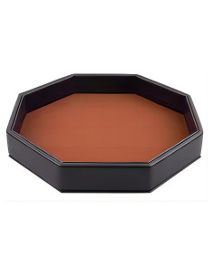 Bandeja para Dados Octagonal de Cuero PU Marrón 29.21 cm