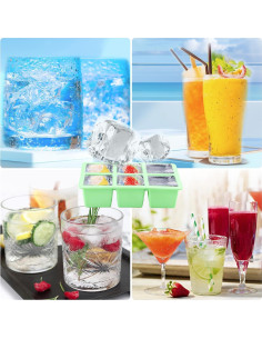 Bandeja de Hielo Grande Weswose 2Pack Silicona Verde 2