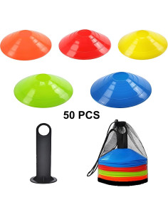 Juego de 50 Conos de Fútbol ANSLYQA para Entrenamiento 2