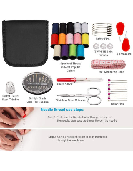 Kit de Costura OKOM 68 Piezas para Adultos y Viajeros Kit de Costura OKOM 68 Piezas para Adultos y Viajeros