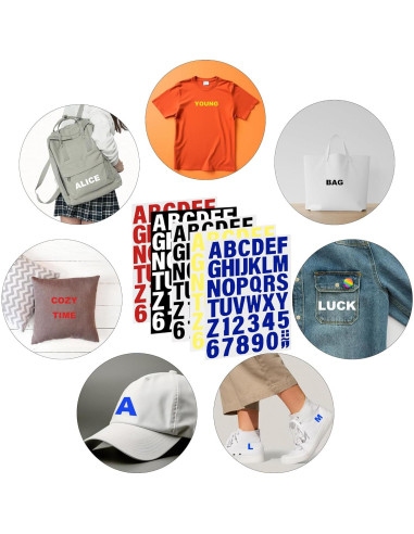 215 Piezas Letras de Planchar LONGMUU 5 Hojas Vinilo Rojo