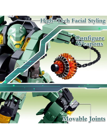 Conjunto de Bloques de Construcción Mech Guerrero BDXEJV 542 PCS Conjunto de Bloques de Construcción Mech Guerrero BDXEJV 542 PCS