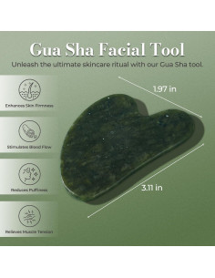 Piedra Gua Sha Verde ByLif - Masaje Facial Jade Natural 2