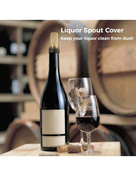 24 Tapas de Polvo Homaisson para Vertedores de Licor 4.5x7.5cm