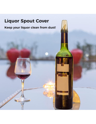 24 Tapas de Polvo Homaisson para Vertedores de Licor 4.5x7.5cm