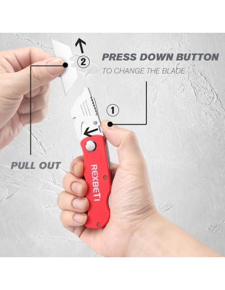 Cuchillos Utilitarios REXBETI 12 Piezas con 20 Cuchillas SK5