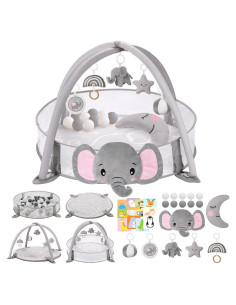 Gimnasio de Juego para Bebés Foryoomi 7-en-1 Elefante Gris