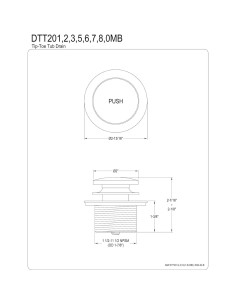 Desagüe de bañera Tip-Toe Kingston Brass DTT203 Latón Antiguo 2