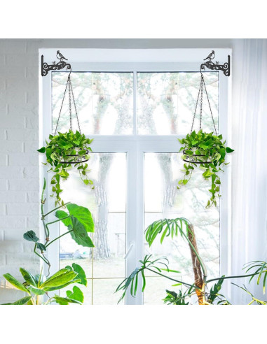 Macetas colgantes de metal Qiaomeiysp 2 piezas 66 cm