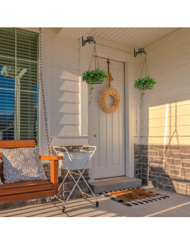 Macetas colgantes de metal Qiaomeiysp 2 piezas 66 cm