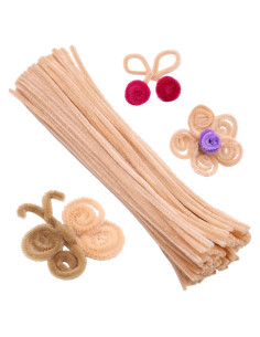 100 Limpiapipas Chenille Beige Zlulary 7 mm x 30 cm Manualidades