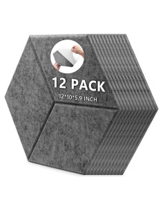 Paneles Acústicos Aislantes 12PCS Gris 30.48x25.4cm Autoadhesivos
