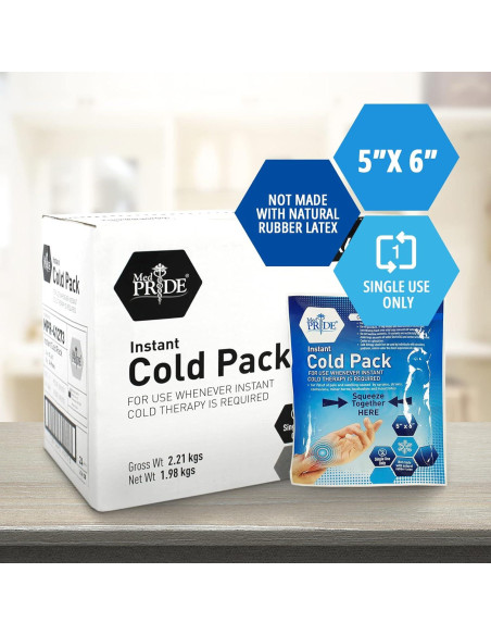 Bolsas de Hielo Instantáneas Medpride 12.7x15.2 cm - 24 Unidades