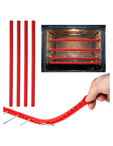 4 Protectores de Estante de Horno WJASI Silicona 34.3 cm Rojo