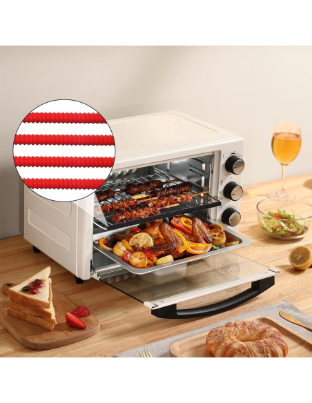 4 Protectores de Estante de Horno WJASI Silicona 34.3 cm Rojo