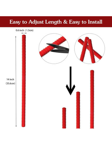 4 Protectores de Estante de Horno WJASI Silicona 34.3 cm Rojo