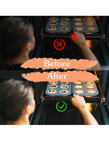 4 Protectores de Estante de Horno WJASI Silicona 34.3 cm Rojo