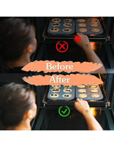 4 Protectores de Estante de Horno WJASI Silicona 34.3 cm Rojo