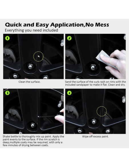 Pintura de Retoque Negra para Llantas FOLLOWIN 30ml