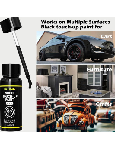 Pintura de Retoque Negra para Llantas FOLLOWIN 30ml