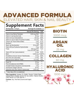 Vitaminas para el Cabello Nature's 5000 mcg Biotina Colágeno 60 Softgels 2