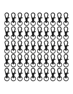 50 Ganchos Giratorios de Metal cnomg 32mm Negro Multiusos