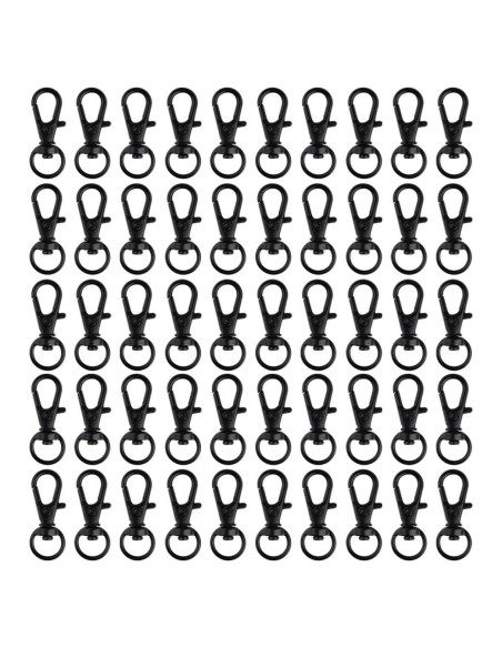 50 Ganchos Giratorios de Metal cnomg 32mm Negro Multiusos