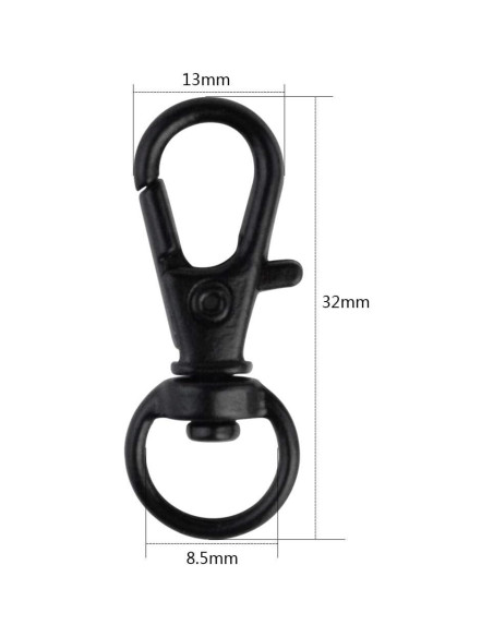 50 Ganchos Giratorios de Metal cnomg 32mm Negro Multiusos