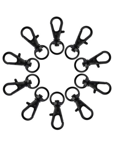 50 Ganchos Giratorios de Metal cnomg 32mm Negro Multiusos