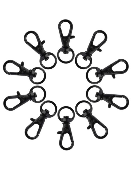 50 Ganchos Giratorios de Metal cnomg 32mm Negro Multiusos
