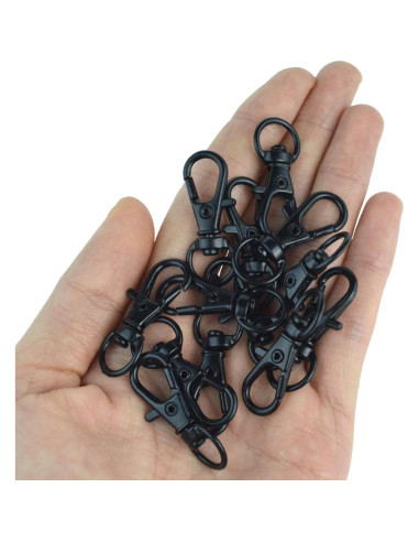 50 Ganchos Giratorios de Metal cnomg 32mm Negro Multiusos
