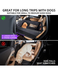 Asiento de Coche para Perros TKYZ Negro Pequeño Impermeable 2
