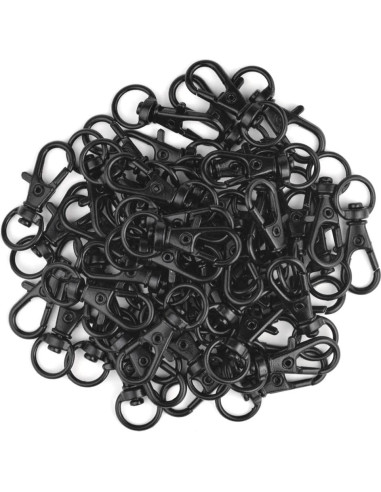 50 Ganchos Giratorios de Metal cnomg 32mm Negro Multiusos