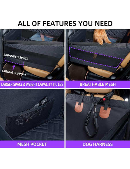 Asiento de Coche para Perros TKYZ Negro Pequeño Impermeable