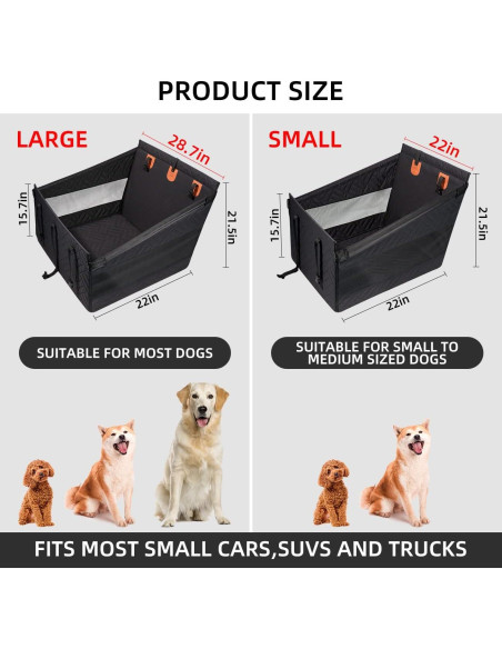 Asiento de Coche para Perros TKYZ Negro Pequeño Impermeable