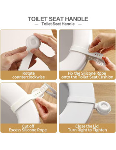 Mango de Asiento de Inodoro HIFEASTS - 2 Piezas Ergonomico Blanco 2