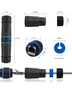 Acoplador RJ45 a Prueba de Agua Iwillink Cat6 - 2 Unidades 2