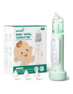 Aspirador Nasal Eléctrico GROWNSY Verde, 5 Niveles de Succión