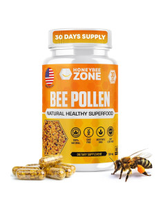 Suplemento de Polen de Abeja Crudo 100% Natural 60 Cápsulas