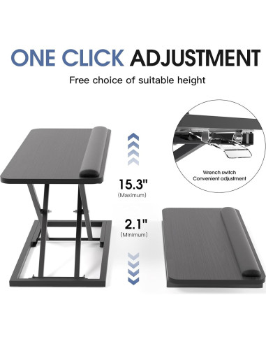 Soporte de Teclado y Ratón RQUOIRE Ajustable 26.7x11.7" Negro