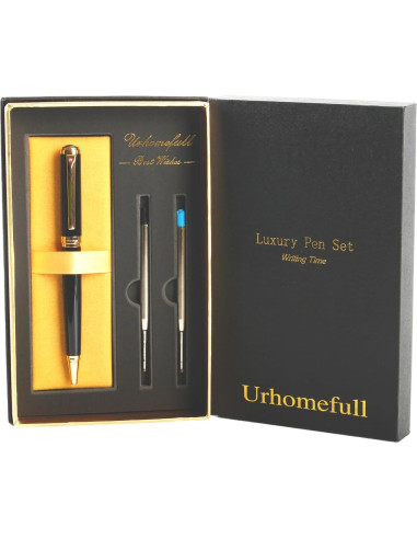 Bolígrafo de lujo Urhomefull con trim de oro 24K y recargas