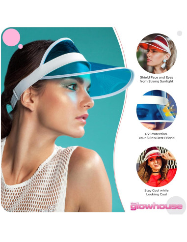 Paquete de 5 viseras neon The Glowhouse - Talla única