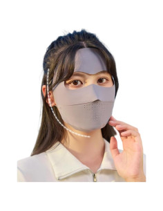Cubierta Facial UV Transpirable UPF 50+ para Mujeres - Gris Oscuro