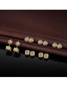 Respaldos de Aretes de Silicona DELECOE 12 Piezas Oro 18K 2